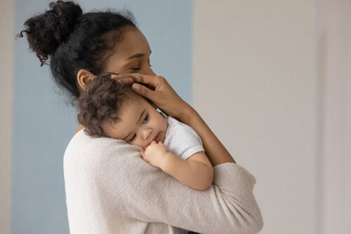 mom soothing baby