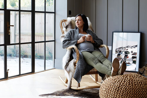 pregnant woman in rocking chair