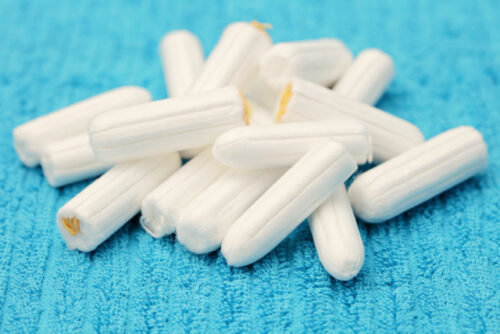 Image of a pile of tampons.