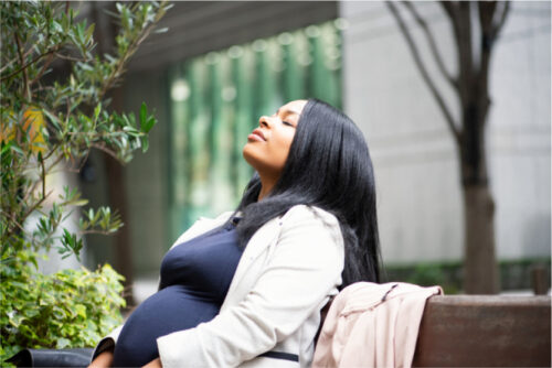 Woman on a break outdoors