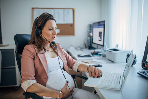 woman working on laptop
