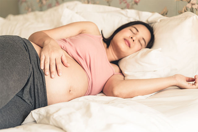 pregnant woman sleeping