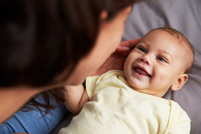 A smiling baby.