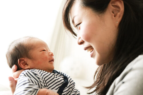 woman and newborn