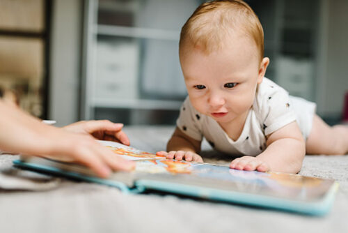 baby with book