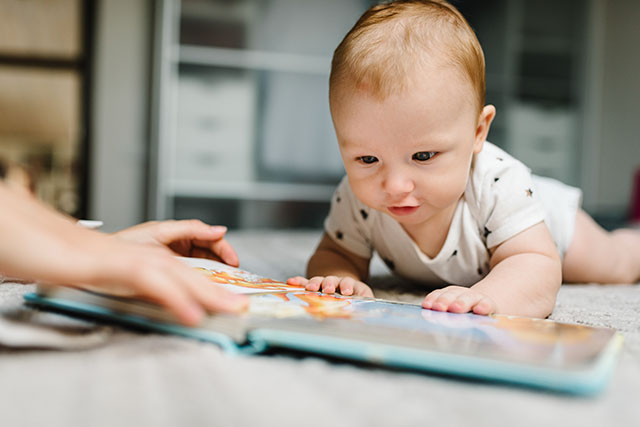 baby with book