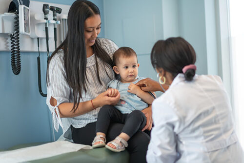 baby at doctors office