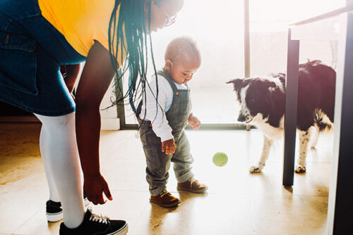 baby throwing ball