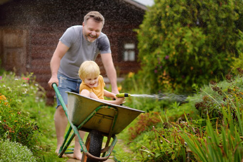 Dad playing with child