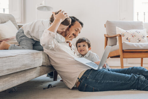 Dad and kids