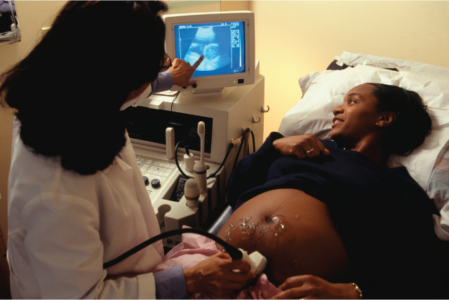 Woman getting an ultrasound