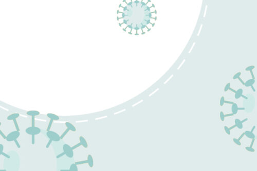 Graphic representing the coronavirus how it would look under a microscope.