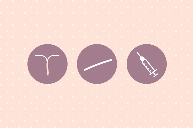 Graphic showing three types of long acting reversible contraception options.