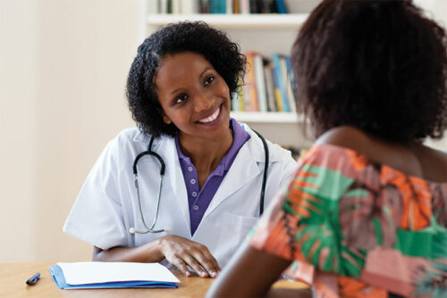 Women interviewing healthcare providers to decide if they are responsible.