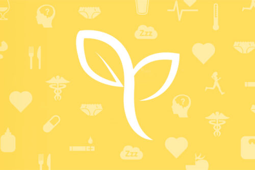 A graphic of a leaf growing to represent tracking fertility data.