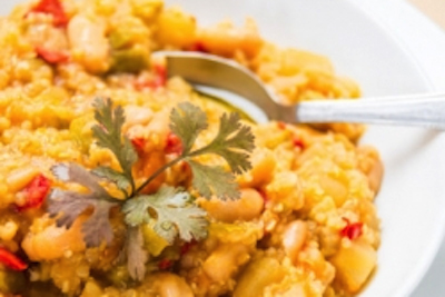 A crock pot quinoa and veggie stew.