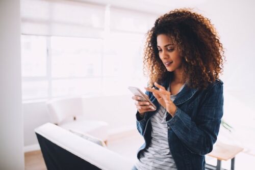 A person checking their phone.