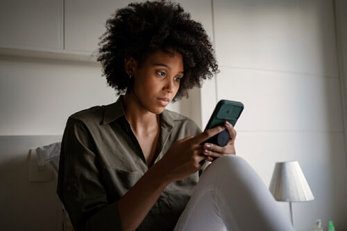 woman on mobile phone