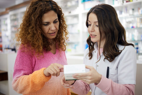 Person speaking with Pharmacist