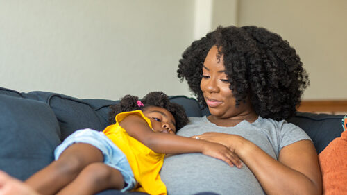 Pregnant woman with toddler