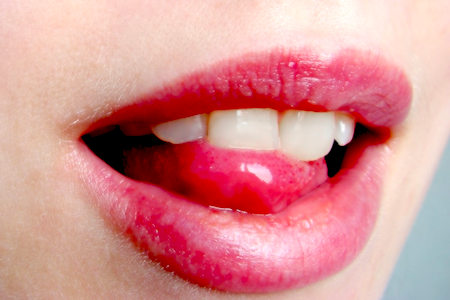 closeup of woman's mouth