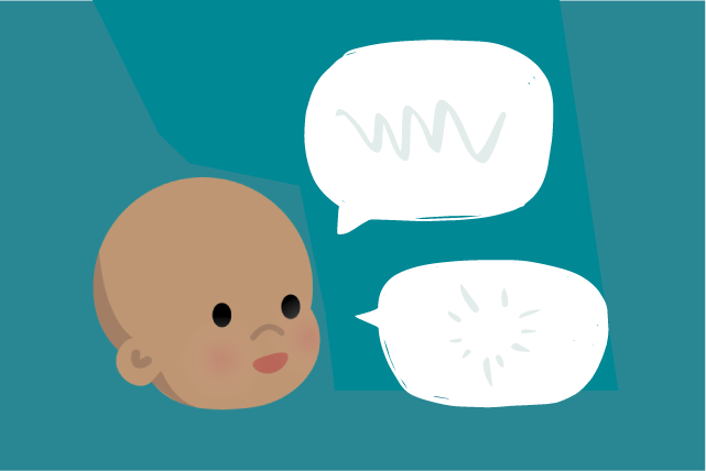 Illustration of baby talking