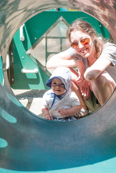 Emily and her son at the park
