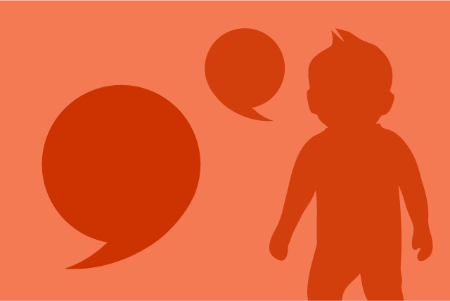 toddler repeating speech bubble