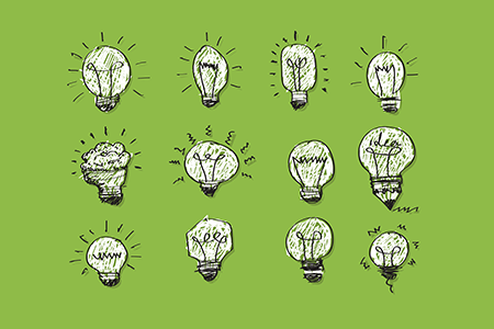 12 different drawings of lightbulbs to represent tips on how to get pregnant fast