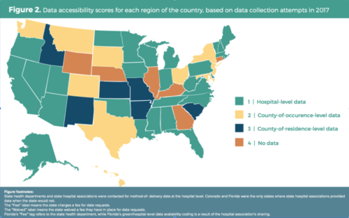 map graphic of the c-section data