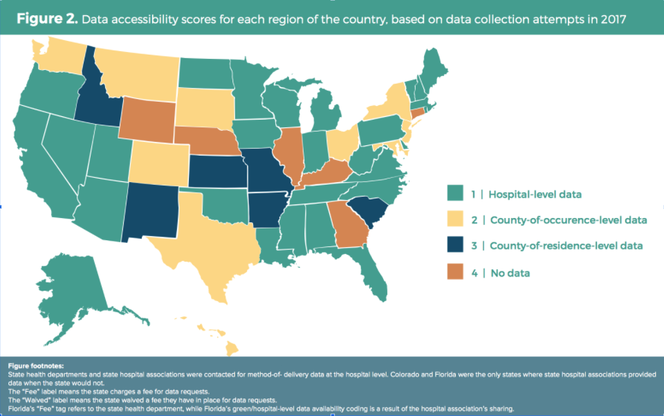 map graphic of the c-section data