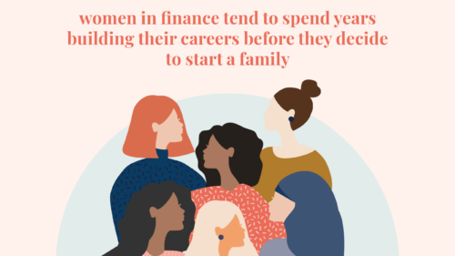 women from a financial institution chat about benefits